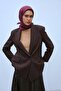 Viscose Velora Scarf Burgundy-Wine Tone Patterned Anti-Slip 90X90 - 2