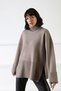 Mink Long Sleeve Women's Knitwear Sweater with Slit Turtleneck Cashmere on the Sides - 5