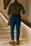 Men's High Waist Premium Slim Fit Navy Blue Jeans - 5