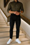 Men's High Waist Premium Slim Fit Black Denim Trousers