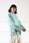 Mint Long Sleeve Side Slit Turtleneck Cashmere Women's Knitwear Sweater