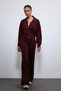 Burgundy Wide Leg Striped Tracksuit Set - 3