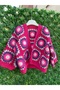 Patterned Knitted Baby Cardigan Hat Set - 2