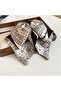 White Black Bandana Patterned Large Bow Buckle - 2