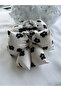 Black Floral Patterned Pouf Buckle on White Background - 2