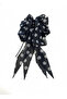 Black and White Polka Dot Patterned Long Tail Bow Buckle - 2