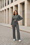 Smoked Fleece-Lined Knitwear Pants Bomber Jacket Women's Top-Bottom Set - 6