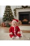 Baby New Year's Christmas Themed Santa Claus Printed Jumpsuit