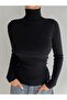 Unisex Dark Black Premium Cotton Turtleneck Camisole Ribbed Slimfit Turtleneck Sweater - 2