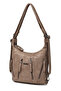 Barcelona Daily Medium Size Zipper Detailed Multi-Pocket Women's Shoulder and Backpack Mink - 3