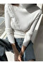 Unisex White Cotton Turtleneck Camisole Slimfit Turtleneck Sweater - 2