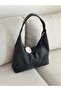 Plain Leather Detail Black Women's Shoulder Bag En40 Boy27 - 2