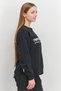Women Sport Fit Long Sleeve Brand Logo Sweatshirt, Black - 2