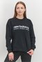 Women Sport Fit Long Sleeve Brand Logo Sweatshirt, Black