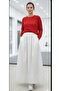 Women's Ecru Hijab Long Skirt with Elastic Waist and Poplin Pockets - 3