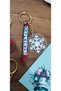 New Year's Gift, 5 Pieces, with Wishes, Snowflake Keychains with Vinyl Stickers on Plexiglass. - 4