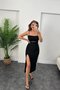 Women's Ottoman Fabric Lycra Midi Length Pencil Skirt Black - 4