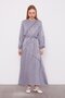 Gray Tie-Up Stitching Detail Cupra Dress