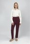 Women's High-Waisted Stretchy/ Stretch Fabric Fabric Carrot Cut Pencil Trousers Burgundy