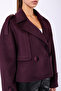 Burgundy Oversized Genuine Cashmere Coat - 5