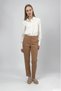 Women's High-Waisted Stretchy/ Stretch Fabric Fabric Carrot Cut Pencil Pants Mink - 3