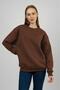Women's Basic Cotton Fleece-Lined Crew Neck Sweatshirt Brown - 4