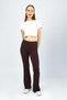 Women's High Waist Stretch Fabric Stretchy Flared Pants Leggings Brown - 3