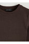 Two Mt Shop Quality Lcw Modest Brown Camisole Plain Tight & Slim Long Sleeve Women's Bodysuit - 6