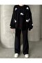 Premium Series Panda Patterned Sweater Bottom Top Knitwear Set Double - 4