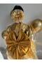 Gold Sparkly Sequins Big Bow Detail Shimmering Evening Dress + Buckle + Neck Collar - 7