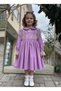 Girl's Pink Lace Detailed Lilac Koran Ceremony Dress + Buckle - 5