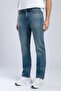 Harry Men's Straight Regular Cut Regular Waist Straight Leg Jean Trousers Blue - 2