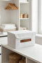 صندوق تخزين صغير الحجم بغطاء أبيض للملابس الداخلية والألعاب - 2