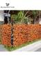 1.2m Bamboo & Wood Extensible Wicker Fence with Orange Simulation Maple Leaf - 5