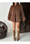 Faux Fur Jacket - Brown |   F1608 - 4