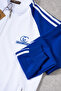 Men's 2-Thread Jersey Fabric Wide-Leg Blue White Tracksuit Set - 4