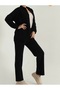 Women's Oversize Fit Selanik Fabric Shirt Pants Top Quality Bottom Top Double Set - 5