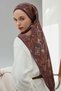 Viscose Velora Scarf Brown Multi-Colored Patterned Tok Duruşlu 90X90 - 7