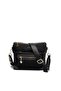 Black - Black Suede Women's Crossbody Bag Sp1110 - 5