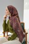 Viscose Velora Scarf Bitter Brown Multi-Colored Patterned Tok Duruşlu 90X90 - 6