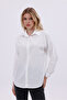 Women's Oversized White Linen Blend Long Sleeve Basic Shirt - Stylish and Comfortable Everyday Wear Piece - 2