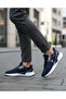 803 Men's Navy Blue White Daily Light Sole Orthopedic Lace-Up Shoes - 4