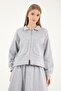 5383 - Stylish Comfortable 3 Thread Sh Fleece-Lined Short Jacket Skirt Women's Set - 3