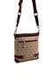 Dark Beige - Claret Red Monogram Women's Crossbody Bag Sp1120 - 4