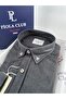 Men's Shirt Without Pockets Regular Fit Velvet (Anthracite)