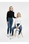 Ribbed Half-High-Neck Unisex Children's High-Necked Sweater Color (2 Pieces)