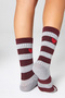 Women's Gray-Burgundy Socket Stitch-Free Heart Patterned Socks 3-Pack Non-Squeezing Socks / Non-Marking - 3