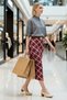 Women's Pencil High Waist Plaid Pattern Maxi Knitted Skirt 99% Polyester 1% Elastane Functional Stylish - 4