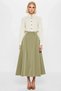 Women's Pleated Maxi Length Woven Skirt High Waist Solid Pattern Functional Durable Quality Sports - 5