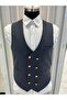 Men's V-Neck Slim Fit Double-Breasted Vest - 3